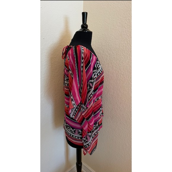 Forever 21 Serape Southwest Print Sheer Top - Sz S - Picture 3 of 10